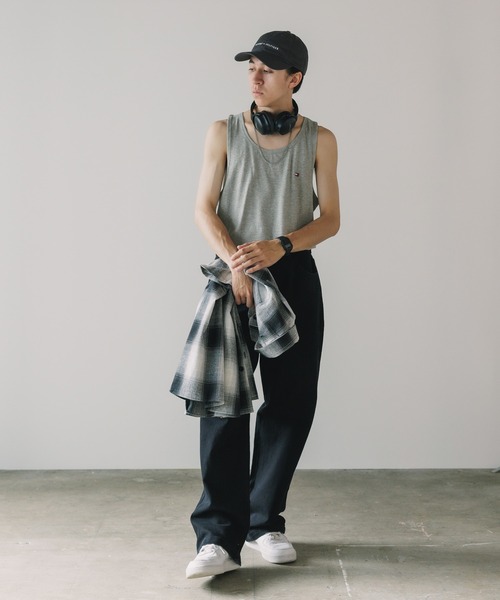 TOMMY HILFIGER(トミーヒルフィガー)の「Tommy Hilfiger/トミーヒルフィガー Heritage Cotton Stretch Tank タンクトップ ノースリーブ(タンクトップ・メンズ・ブラック/ヘザーグレー・M/XL/S/L)」の22枚目の写真