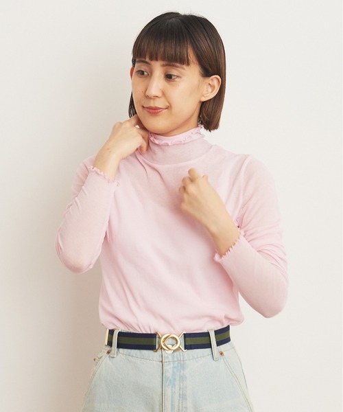 CHILD WOMAN（チャイルドウーマン）の「Kanadeフライス タートルネックプルオーバー（Tシャツ/カットソー・レディース・ピンク/ブルー/オレンジ/ベージュ・FREE）」の3枚目の写真