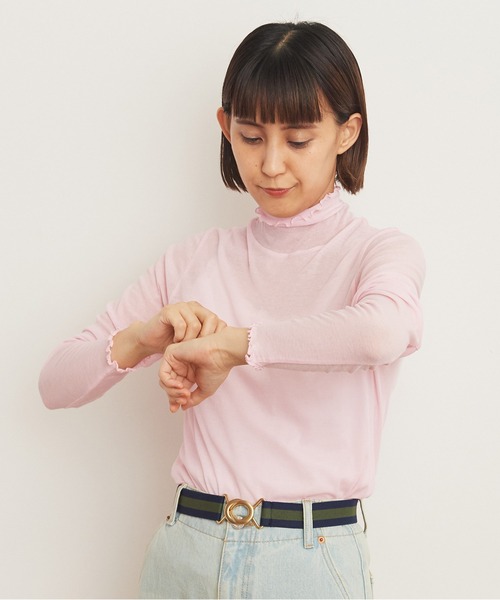 CHILD WOMAN（チャイルドウーマン）の「Kanadeフライス タートルネックプルオーバー（Tシャツ/カットソー・レディース・ピンク/ブルー/オレンジ/ベージュ・FREE）」の21枚目の写真