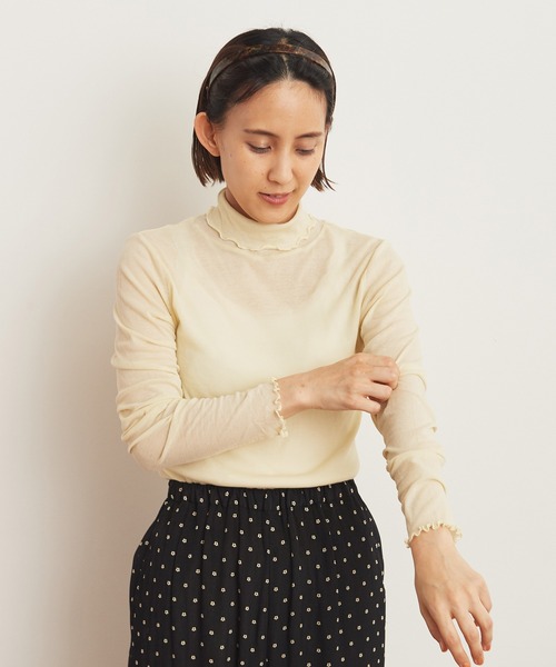 CHILD WOMAN（チャイルドウーマン）の「Kanadeフライス タートルネックプルオーバー（Tシャツ/カットソー・レディース・ピンク/ブルー/オレンジ/ベージュ・FREE）」の5枚目の写真