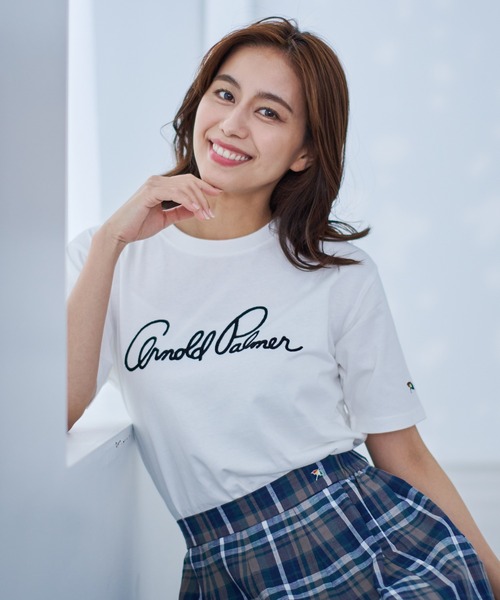 Arnold Palmer（アーノルドパーマー）の「USAコットン 天竺 シェア レガシー ロゴ Tシャツ（Tシャツ/カットソー・レディース・ホワイト/グリーン/ネイビー/ピンク・M/S/XS/L/LL）」の17枚目の写真