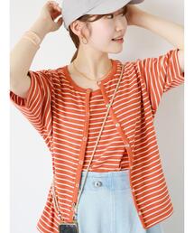 ehka sopo | ボーダーテレコカーディガン(カーディガン/ボレロ)