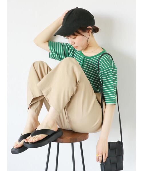 ehka sopo（エヘカソポ）の「ボーダーテレコカーディガン（カーディガン/ボレロ・レディース・ブラック/オレンジ/グリーン/ブルー・F）」の3枚目の写真