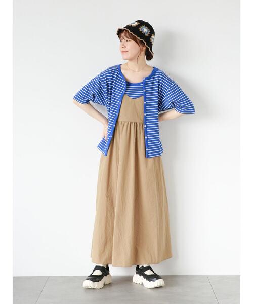 ehka sopo（エヘカソポ）の「ボーダーテレコカーディガン（カーディガン/ボレロ・レディース・ブラック/オレンジ/グリーン/ブルー・F）」の6枚目の写真