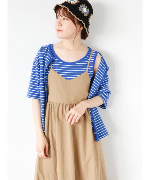 ehka sopo（エヘカソポ）の「ボーダーテレコカーディガン（カーディガン/ボレロ・レディース・ブラック/オレンジ/グリーン/ブルー・F）」の11枚目の写真