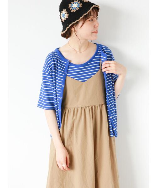 ehka sopo（エヘカソポ）の「ボーダーテレコカーディガン（カーディガン/ボレロ・レディース・ブラック/オレンジ/グリーン/ブルー・F）」の12枚目の写真