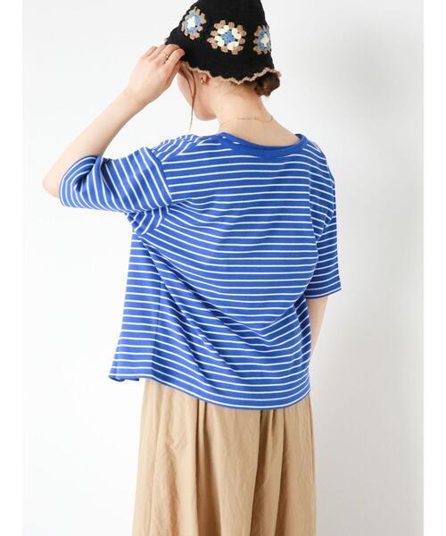 ehka sopo（エヘカソポ）の「ボーダーテレコカーディガン（カーディガン/ボレロ・レディース・ブラック/オレンジ/グリーン/ブルー・F）」の14枚目の写真