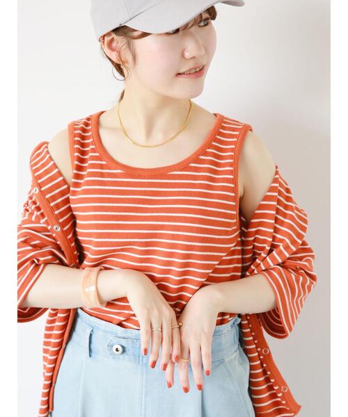 ehka sopo（エヘカソポ）の「ボーダーテレコカーディガン（カーディガン/ボレロ・レディース・ブラック/オレンジ/グリーン/ブルー・F）」の22枚目の写真