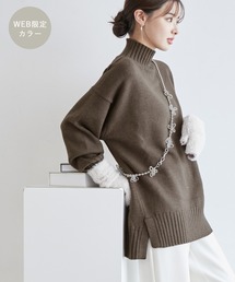 ROPE' PICNIC | サイドスリットニットプルオーバー/リンクコーデ【WEB限定カラー:グレー, ブラウン】(ニット/セーター)