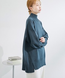 【WEB限定】サイドスリットニットプルオーバー/イージーケア
