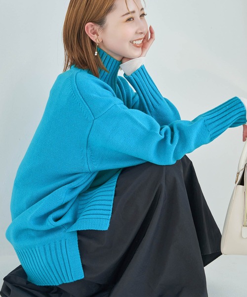 ROPE' PICNIC（ロペピクニック）の「【WEB限定】サイドスリットニットプルオーバー/イージーケア（ニット/セーター・レディース・キナリ/ピンク系その他2/ライトグレー/ダークブラウン/ブラック/グレー系その他/ブルー系その他6/ブルー/レッド系その他2/スミクロ/ブルー系その他4/ライトグリーン/イエロー/レッド・38）」の10枚目の写真