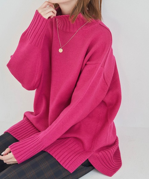 ROPE' PICNIC（ロペピクニック）の「【WEB限定】サイドスリットニットプルオーバー/イージーケア（ニット/セーター・レディース・キナリ/ピンク系その他2/ライトグレー/ダークブラウン/ブラック/グレー系その他/ブルー系その他6/ブルー/レッド系その他2/スミクロ/ブルー系その他4/ライトグリーン/イエロー/レッド・38）」の12枚目の写真