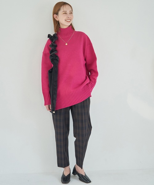 セール】【WEB限定】サイドスリットニットプルオーバー/イージーケア