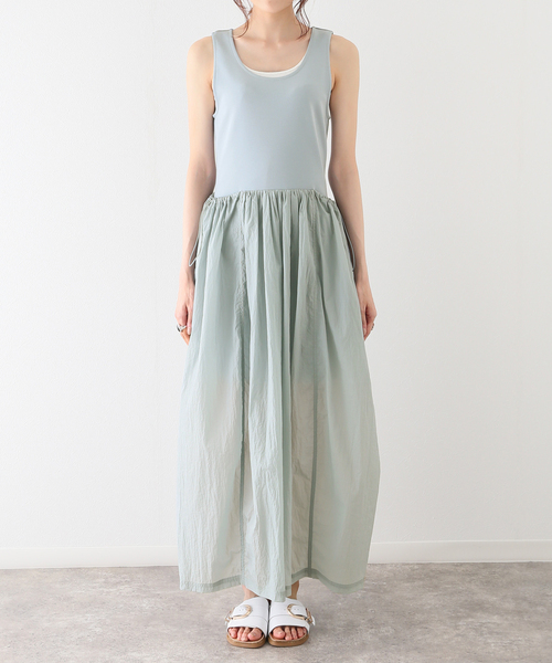 SLOBE IENA(スローブイエナ)の「【AMOMENTO / アモーメント】 SHEER JERSEY DRESSワンピース(ワンピース・レディース・ブルー/ブラック・FREE)」の19枚目の写真