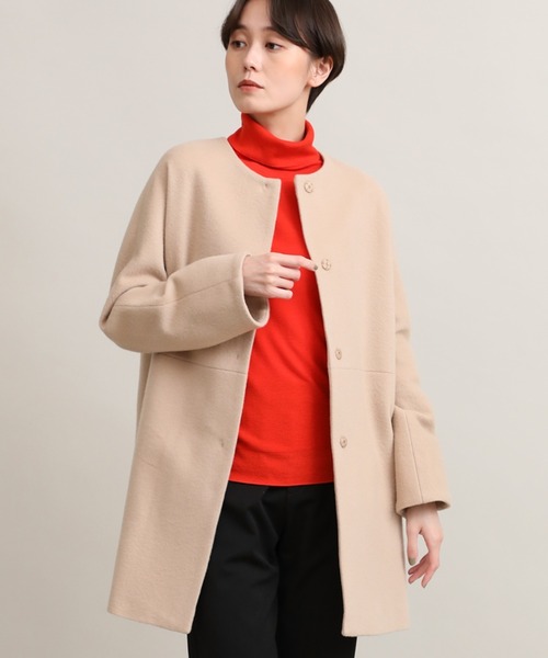 【セール】ノーカラーコート《Super110's Wool》（ノーカラーコート）｜I.T.'S international（イッツインターナショナル）