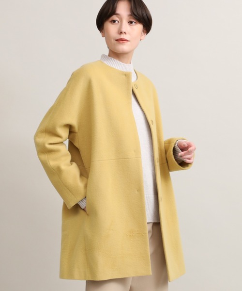 【セール】ノーカラーコート《Super110's Wool》（ノーカラーコート）｜I.T.'S international（イッツインターナショナル）