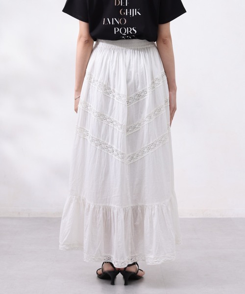 Chez toi（シェトワ）の「コットン刺繍×レーススカート（スカート・レディース・チャコールグレー/オフホワイト/カーキ・FREE）」の17枚目の写真