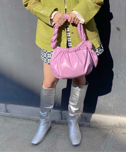 Casselini（キャセリーニ）の「Casselini(キャセリーニ)ツイストバルーンバッグ（ハンドバッグ・レディース・ブラック/グリーン/パープル・FREE）」の20枚目の写真