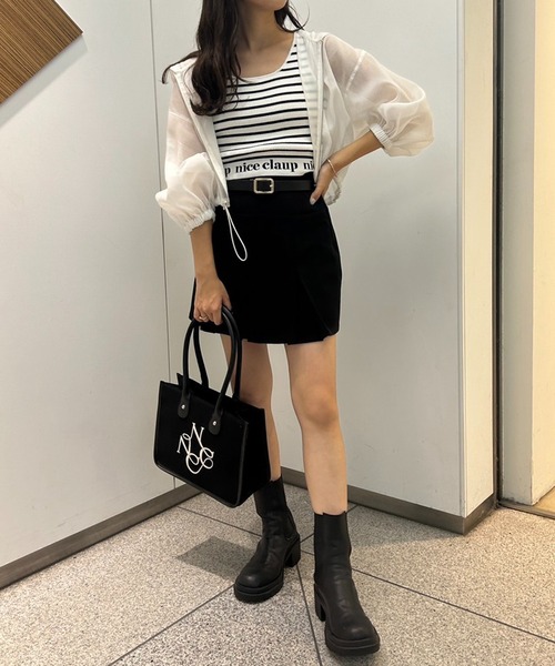 one after another NICE CLAUP(ワンアフターアナザーナイスクラップ)の「【WEB限定】トリミング刺繍トートバッグ(トートバッグ・レディース・アイボリー/ブラック/ホワイト×ブラウン・FREE)」の10枚目の写真