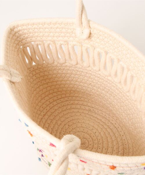 STYLEBLOCK（スタイルブロック）の「ドット編み込み風かごバッグ（かごバッグ・レディース・ベージュ・FREE）」の5枚目の写真