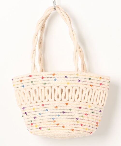 STYLEBLOCK（スタイルブロック）の「ドット編み込み風かごバッグ（かごバッグ・レディース・ベージュ・FREE）」の6枚目の写真