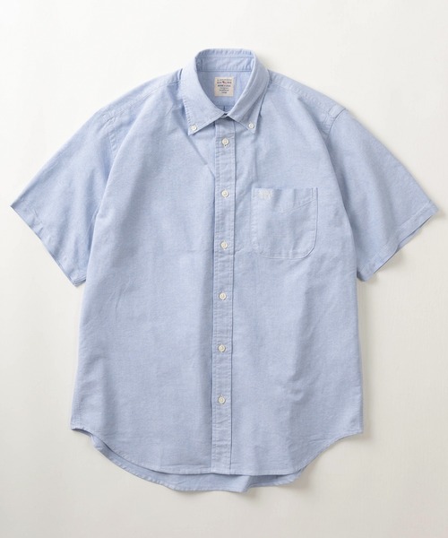 AVIREX(アヴィレックス)の「【AVIREX/アビレックス】AVIREX USA ワンポイント刺繍 オックスフォード ボタンダウン半袖シャツ/無地/ビッグシルエット(シャツ/ブラウス・メンズ・サックスブルー/ホワイト/ライトピンク・XL/M/L)」の4枚目の写真