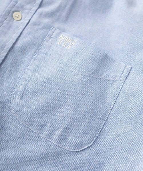 AVIREX(アヴィレックス)の「【AVIREX/アビレックス】AVIREX USA ワンポイント刺繍 オックスフォード ボタンダウン半袖シャツ/無地/ビッグシルエット(シャツ/ブラウス・メンズ・サックスブルー/ホワイト/ライトピンク・XL/M/L)」の9枚目の写真