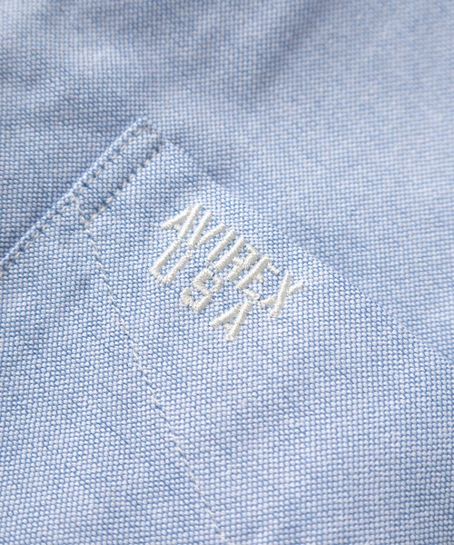AVIREX(アヴィレックス)の「【AVIREX/アビレックス】AVIREX USA ワンポイント刺繍 オックスフォード ボタンダウン半袖シャツ/無地/ビッグシルエット(シャツ/ブラウス・メンズ・サックスブルー/ホワイト/ライトピンク・XL/M/L)」の10枚目の写真