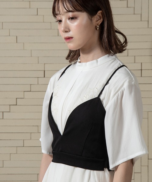 Amiur（エミレ）の「twill cross camisole bustier / ツイルクロスキャミソールビスチェ（その他トップス・レディース・アイボリー/ブラック・FREE）」の8枚目の写真