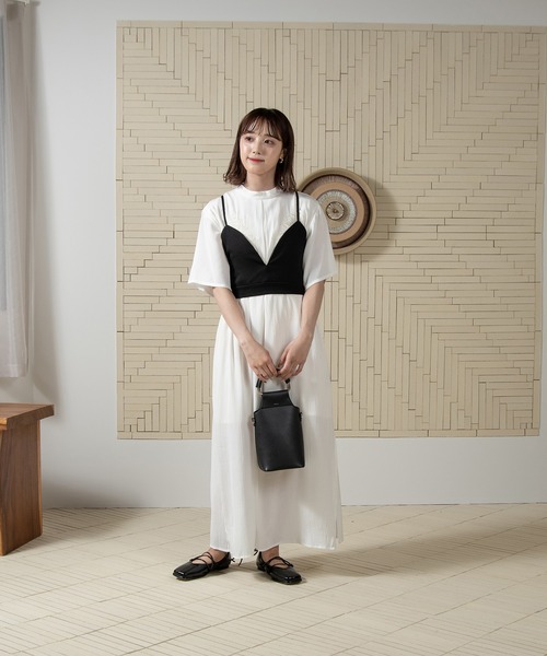 Amiur（エミレ）の「twill cross camisole bustier / ツイルクロスキャミソールビスチェ（その他トップス・レディース・アイボリー/ブラック・FREE）」の10枚目の写真