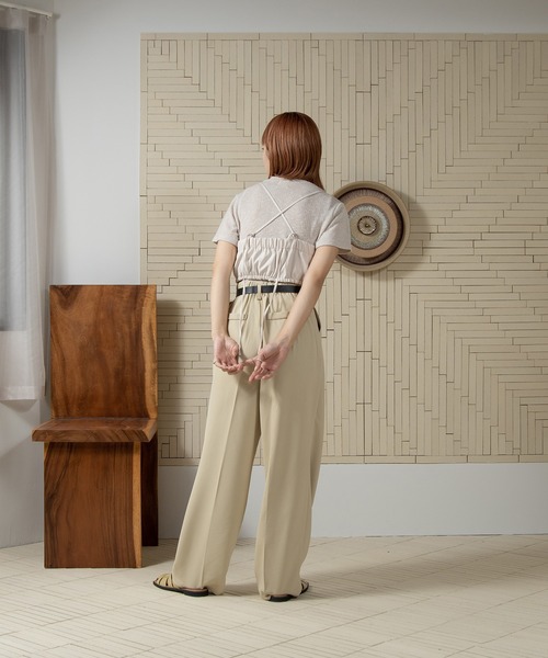 Amiur（エミレ）の「twill cross camisole bustier / ツイルクロスキャミソールビスチェ（その他トップス・レディース・アイボリー/ブラック・FREE）」の5枚目の写真