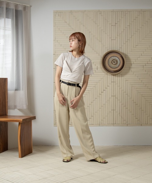 Amiur（エミレ）の「twill cross camisole bustier / ツイルクロスキャミソールビスチェ（その他トップス・レディース・アイボリー/ブラック・FREE）」の4枚目の写真