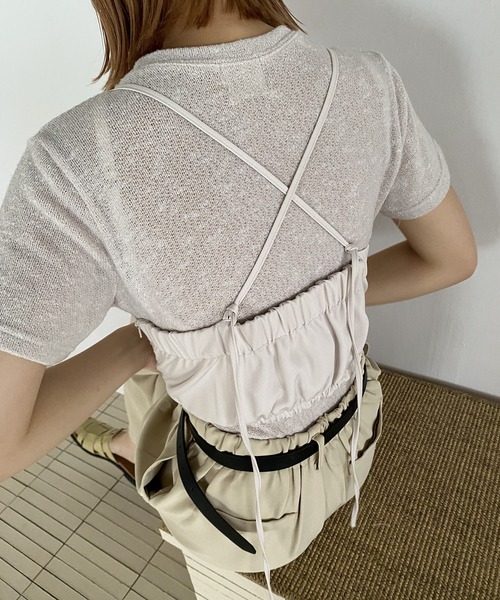 Amiur（エミレ）の「twill cross camisole bustier / ツイルクロスキャミソールビスチェ（その他トップス・レディース・アイボリー/ブラック・FREE）」の20枚目の写真