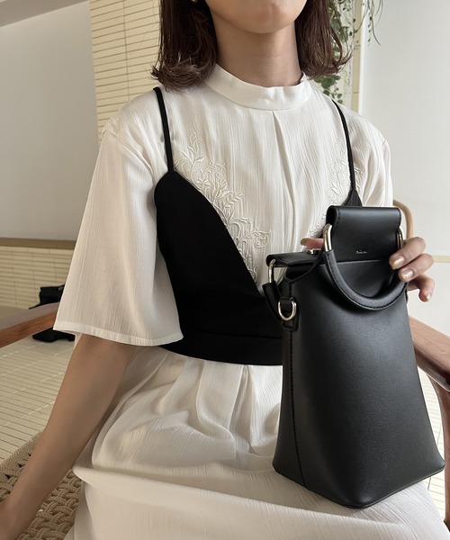 Amiur（エミレ）の「twill cross camisole bustier / ツイルクロスキャミソールビスチェ（その他トップス・レディース・アイボリー/ブラック・FREE）」の22枚目の写真