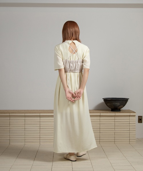 Amiur（エミレ）の「twill cross camisole bustier / ツイルクロスキャミソールビスチェ（その他トップス・レディース・アイボリー/ブラック・FREE）」の16枚目の写真