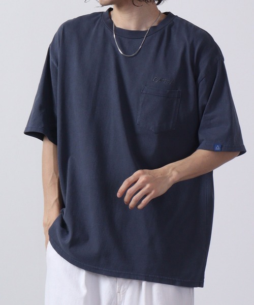 GERRY(ジェリー)の「GERRY ビンテ-ジ加工チェスト刺繍ポケットT 半袖(Tシャツ/カットソー・メンズ・ブラック/マスタード/ネイビー・LL/M/L)」の3枚目の写真