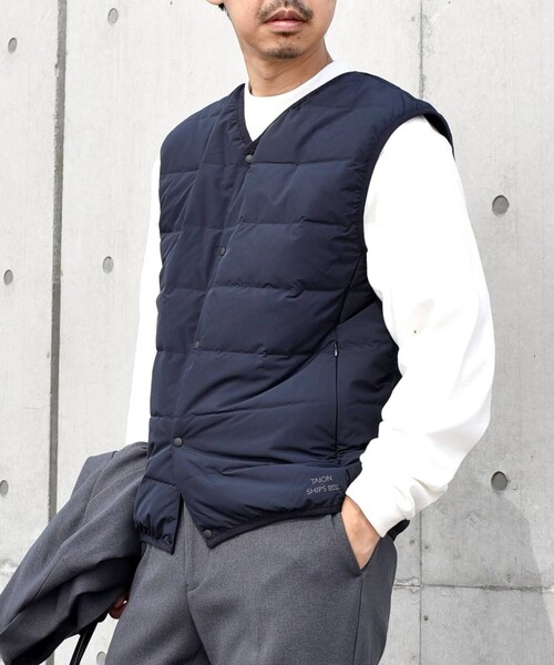 TAION（タイオン）の「【SHIPS any別注】TAION: 〈手洗い可能〉ダウン ベスト 23AW◇（ダウンベスト・メンズ・ネイビー/ダークグレー/ブラック・MEDIUM/X-LARGE/LARGE/SMALL）」の3枚目の写真
