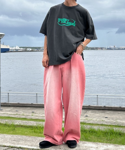 Perushu(ペルーシュ)の「レトロプリントTシャツ(Tシャツ/カットソー・メンズ・グレー系その他/ブラック/杢グレー/イエロー・MEDIUM/LARGE)」の6枚目の写真