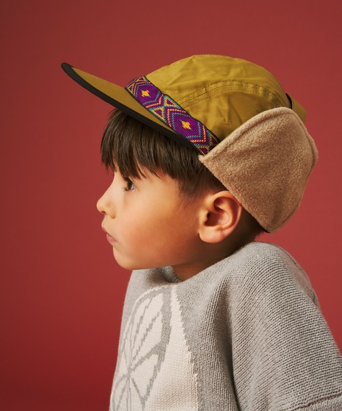 KAVU（カブー）の「KAVU/カブー KID'S Earmuff Strap Cap/イヤーマフストラップキャップ（キャップ・キッズ・ブラック/グリーン/ベージュ・FREE）」の4枚目の写真