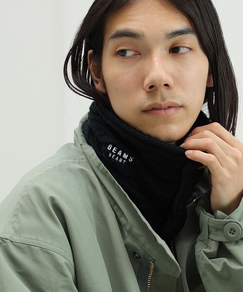 ユニセックス】ケーブルニット ショート スヌード（ネックウォーマー