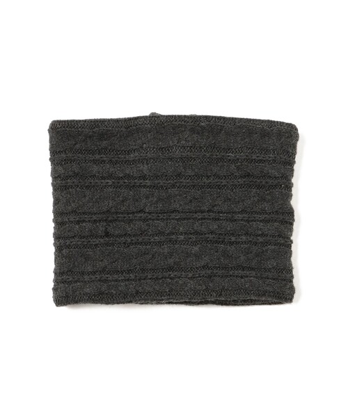 BEAMS HEART（ビームスハート）の「【ユニセックス】ケーブルニット ショート スヌード（ネックウォーマー/スヌード・メンズ・チャコールグレー/ブラック・ONE SIZE）」の7枚目の写真