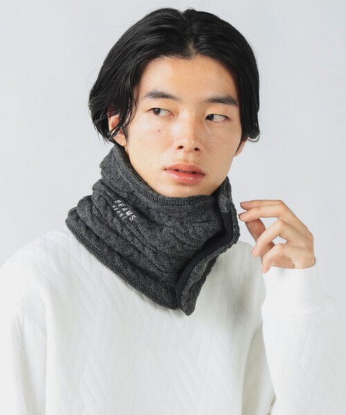 ユニセックス】ケーブルニット ショート スヌード（ネックウォーマー