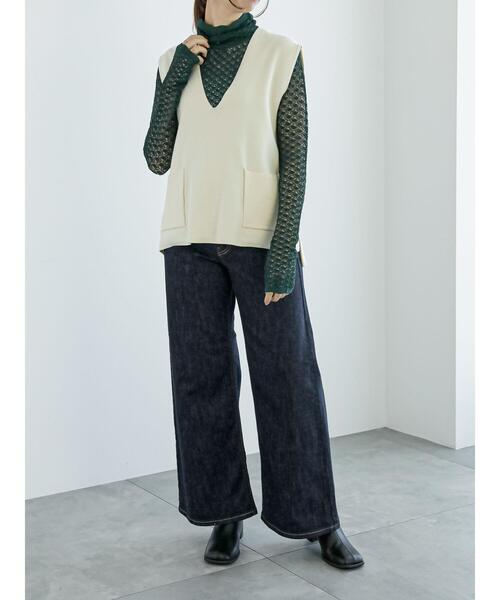 Te chichi（テチチ）の「レース柄ハイネックニット（ニット/セーター・レディース・グリーン/ブラック/オフホワイト・F）」の13枚目の写真