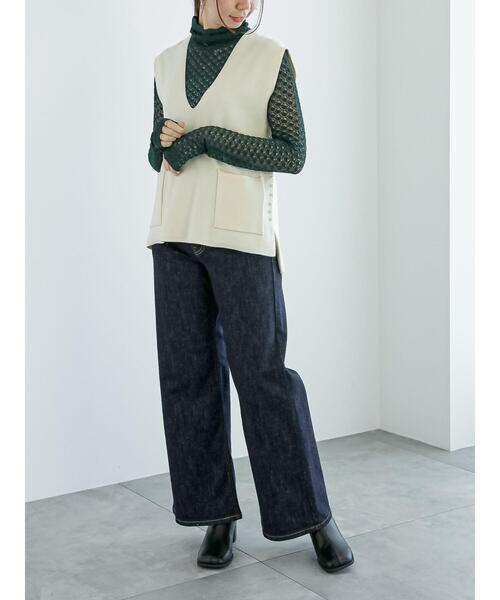 Te chichi（テチチ）の「レース柄ハイネックニット（ニット/セーター・レディース・グリーン/ブラック/オフホワイト・F）」の14枚目の写真