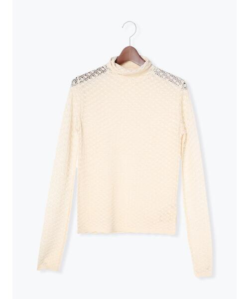 Te chichi（テチチ）の「レース柄ハイネックニット（ニット/セーター・レディース・グリーン/ブラック/オフホワイト・F）」の16枚目の写真