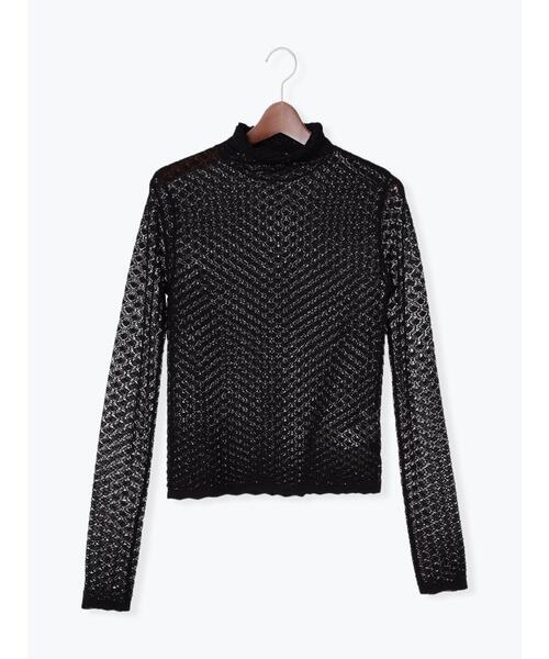 Te chichi（テチチ）の「レース柄ハイネックニット（ニット/セーター・レディース・グリーン/ブラック/オフホワイト・F）」の17枚目の写真