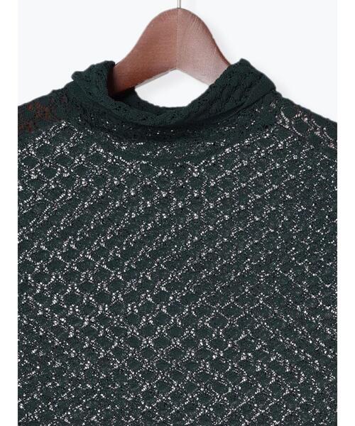 Te chichi（テチチ）の「レース柄ハイネックニット（ニット/セーター・レディース・グリーン/ブラック/オフホワイト・F）」の20枚目の写真