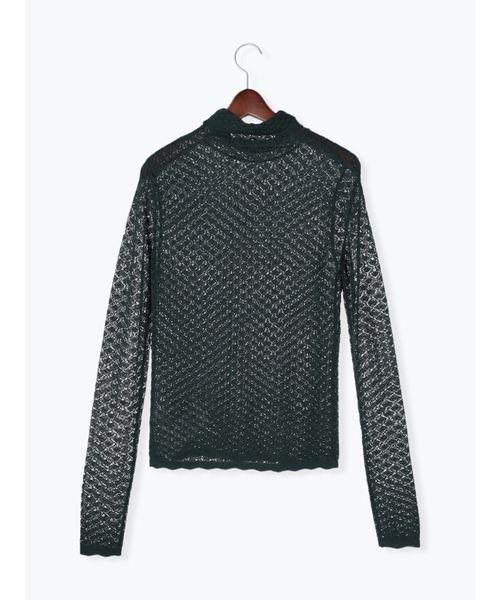 Te chichi（テチチ）の「レース柄ハイネックニット（ニット/セーター・レディース・グリーン/ブラック/オフホワイト・F）」の5枚目の写真