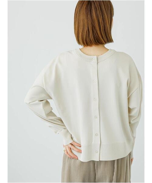 Lugnoncure（ルノンキュール）の「無撚糸クルーネックカーディガン（カーディガン/ボレロ・レディース・イエロー/オフホワイト/ブルー/ブラック・F）」の2枚目の写真