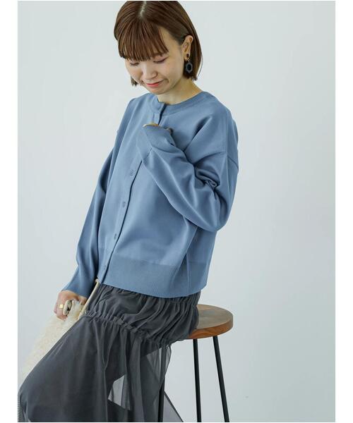 Lugnoncure（ルノンキュール）の「無撚糸クルーネックカーディガン（カーディガン/ボレロ・レディース・イエロー/オフホワイト/ブルー/ブラック・F）」の4枚目の写真